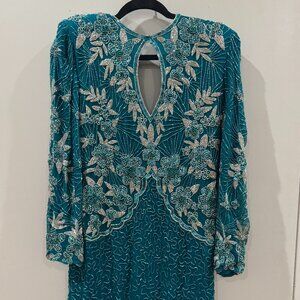 Vintage Beaded Silk Party Dress!